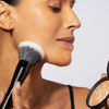 Picture of LAURA GELLER NEW YORK Full Face Powder Makeup Brush with Wooden Handle in Midnight Black - Foundation, Setting Powder, Blush, Bronzer, Highlighter and Luminizers - Sheer, Even Application and Blending Makeup