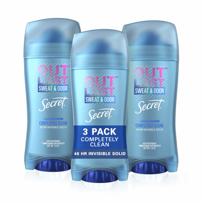 Picture of Secret Outlast Invisible Solid Antiperspirant Deodorant for Women, Completely Clean, 2.6 oz - 3 Pack