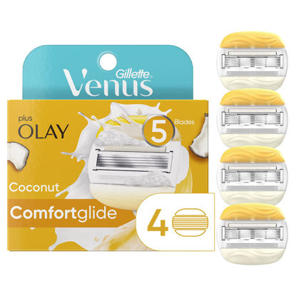 Picture of Gillette Venus ComfortGlide Womens Razor Blade Refills, 4 Count, Infused with Olay Coconut Scent