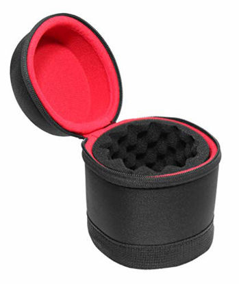 Picture of WGear Semi-Hard Lens Case for DSLR Camera Lens (Canon, Nikon, Sony, Pentax, Olympus, Panasonic,etc Listed with Models Below), Medium Size with Carabiner, Lens Cleaning Wipe (Black Medium)