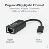 Picture of Plugable USB C to Ethernet Adapter, Fast and Reliable Thunderbolt or USB C to Gigabit Ethernet Adapter, Compatible with Windows, Mac, ChromeOS, Dell XPS, Switch