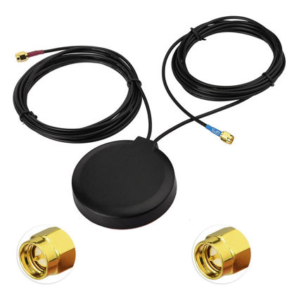 Picture of Superbat GPS + 4G LTE Combination Antenna Magnetic Mount with SMA Connector for GPS Navigation Head Unit Car Telematics 4G LTE Mobile Cell Phone Booster System