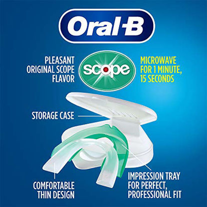 Picture of Oral-B Nighttime Dental Guard - Less Than 3-Minutes for Custom Teeth Grinding Protection with Scope Mint Flavor