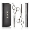 Picture of Hair Cutting Scissors Shears Set, CIICII Professional Hairdressing Scissors Kit (Hair Beard Trimming Shaping Grooming Thinning Shears) for Men Women Pets Home Salon Barber Cutting Kit (Silver)