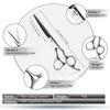 Picture of Hair Cutting Scissors Shears Set, CIICII Professional Hairdressing Scissors Kit (Hair Beard Trimming Shaping Grooming Thinning Shears) for Men Women Pets Home Salon Barber Cutting Kit (Silver)