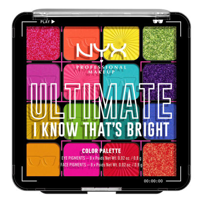 Picture of NYX PROFESSIONAL MAKEUP, Ultimate Shadow Palette, Eyeshadow Palette - I Know That's Bright