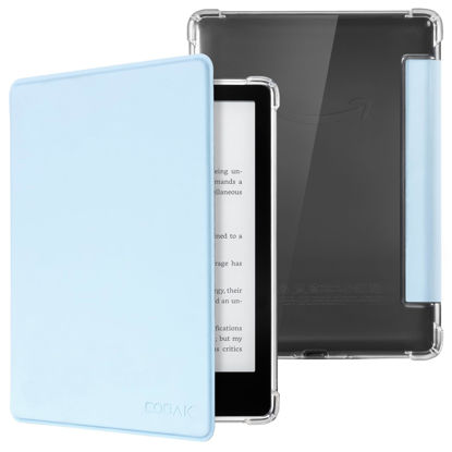 Picture of CoBak Case for Kindle Paperwhite - New PU Leather Cover and Clear Soft Silicone Back Cover with Auto Sleep Wake Feature for Kindle Paperwhite Signature Edition (11th Generation 2021 Released)