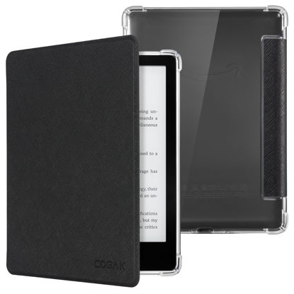 Picture of CoBak Case- New PU Leather Cover and Clear Soft Silicone Back Cover with Auto Sleep Wake Feature for Kindle Paperwhite Signature Edition and Kindle Paperwhite 11th Generation 2021 Released