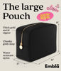 Picture of Embla Cosmetic Bag - Makeup Bag Travel Pouch, Toiletry Bags Cute Makeup Organizer, Nylon Zipper Pouches, Pink Black Coin Purse, Storage Bag Cosmetics Organizer, Make up bags Mini, Small, Large, Womens