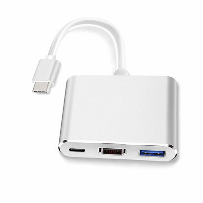 Picture of USB-C to HDMI Adapter (Supports 4K / 30Hz) - Type- C 3 in 1 Converter Cable for 2017/2018 MacBook Pro, MacBook, Mac Pro, iMac, Chromebook, & More USB 3.0 Type-C Devices