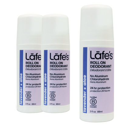 Picture of Lafe's Natural Deodorant | 3oz Roll-On Aluminum Free Natural Deodorant for Men & Women | Paraben Free & Baking Soda Free with 24-Hour Protection | Lavender & Aloe - Formerly Soothe | 3 Pack | Packaging May Vary