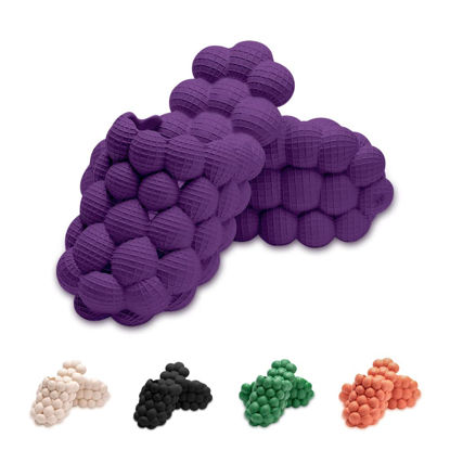 Picture of Funny Spa Slippers Massage Bubble Slides Slippers for Women Men,Funny Lychee Non-slip Gym House Slippers Shower Bedroom Slippers, Soft Pillow Stress Relief Slide Sandals for Ladies, Purple, 7.5-8.5 Women/6-7 Men