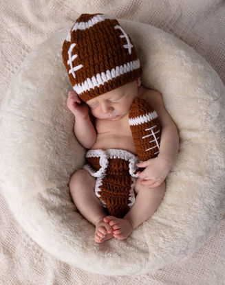 Picture of Terriboo Baby Photography Outfits Crochet Knitted Football Player Outfits Newborn Photo Sports Costume