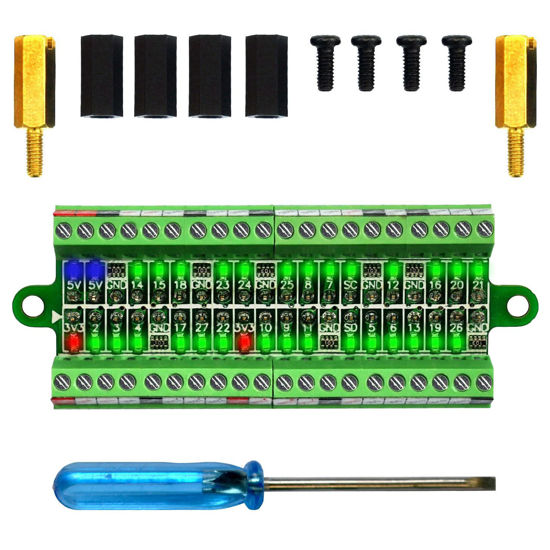 Picture of Ultra-Small RPi GPIO Status LED & Terminal Block Breakout Board Module for Raspberry Pi