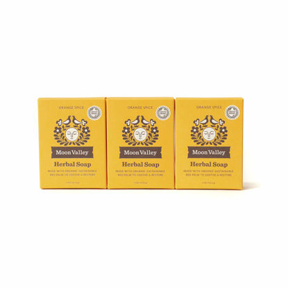 Picture of Moon Valley Organics Natural Body Wash and Face Wash Soap Bar Natural Bar Soap, Pack of 3, Orange Spice