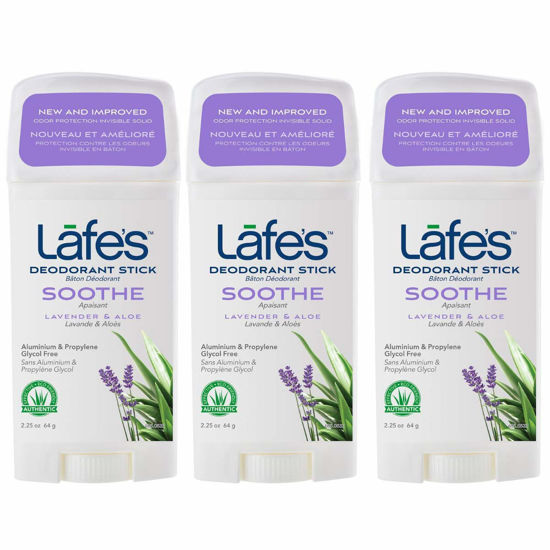 Picture of Lafe's Natural Deodorant | 2.25oz Aluminum Free Natural Deodorant Stick for Women & Men | Paraben Free & Baking Soda Free with 24-Hour Protection (Soothe, 2.25 Ounce (3-Pack))