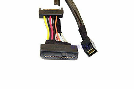 Cavo di Estensione Dati Mini SAS SFF-8643 a U.2 SFF-8639 Alimentazione SATA 15PIN 12Gbps 80CM per SSD NVME U2 da 2.5 Pollici Disponibile