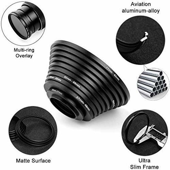 GetUSCart 20 Pieces Metal StepUp Adapter Rings & Step Down Rings Kit