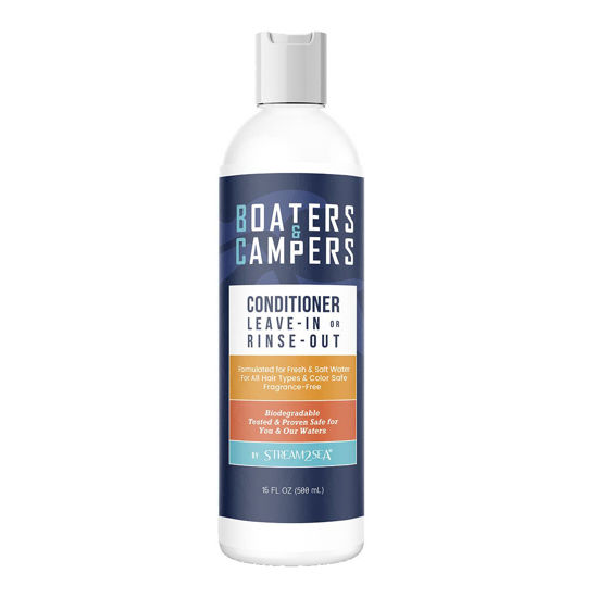 Picture of Boaters and Campers Hair Conditioner | 16 oz Reef Safe Fragrance Free All Natural Conditioner For Camping and Boating | Deep Conditioner For Dry Damaged hair | Paraben Free Conditioner By Stream2Sea