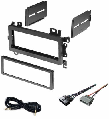 Picture of Car Stereo Dash Kit and Wire Harness for Installing a New Single Din Radio for 1997-2001 Jeep Cherokee, 1992-1998 Jeep Grand Cherokee, 1997-2002 Jeep Wrangler