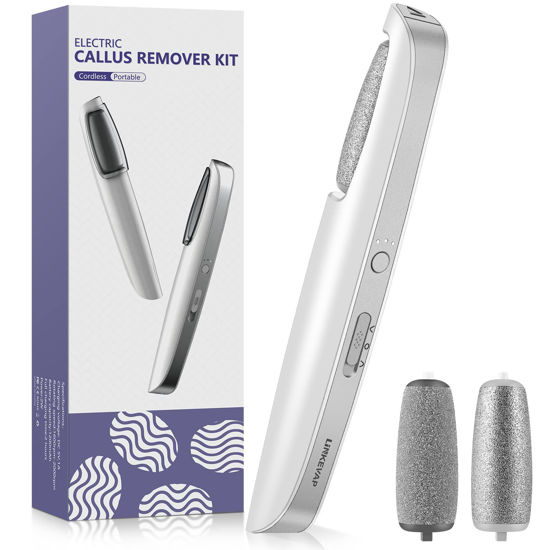 Picture of LINKEVAP Electric Callus Remover for Feet, Professional Pedicure Kit Foot Scrubber for Dry, Dead, Cracked, Hard Skin, at Home Feet Spa Care Kit for Men & Women (Cold White)