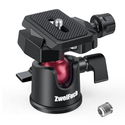 Picture of ZweiFuch Ballhead for Tripod,Ball Heads Camera 360° Panoramic with 1/4" Screw 3/8" Thread Mount Arca Swiss Ball Head for Monopod, DSLR, Phone, Gopro,Max Load 11lbs/5kg