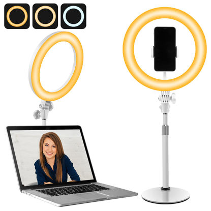 Picture of 10 Inch Desktop Ring Light for Zoom Meetings - Laptop Ring Light with Stand and Phone Holder, Computer Light for Video Call/Video Conferencing/Video Recording/Online Teaching/Live Streaming