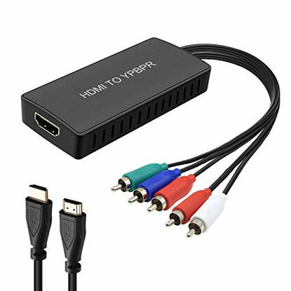 Picture of HDMI to Component Converter HDMI to YPbPr Adapter for PC, Xbox, PS3, Roku, Apple TV, DVD Players (HDMI to 5RCA Converter)