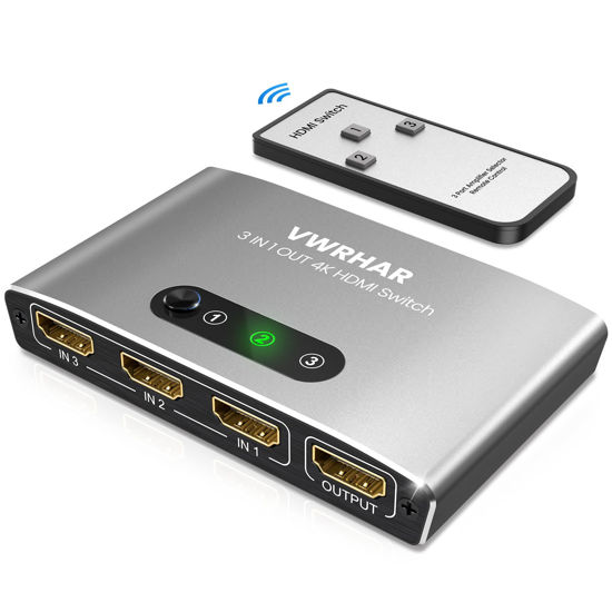 GetUSCart HDMI Switch 3 in 1 Out 4K UHD HDMI Switcher Splitter