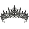 Picture of TOBATOBA Black Tiaras for Women, Black Crystal Crowns for Women, Gothic Crown Halloween Tiara Crown, Queen Crown, Black Wedding Tiara, Gothic Halloween Costumes for Women Prom Halloween Accessories