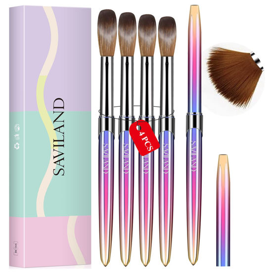 Saviland 3PCS Acrylic Nail Brushes Set - Nail Art Brushes for Acrylic Powder  Application Nail Extension(Size 8/10/14 ) - Walmart.com