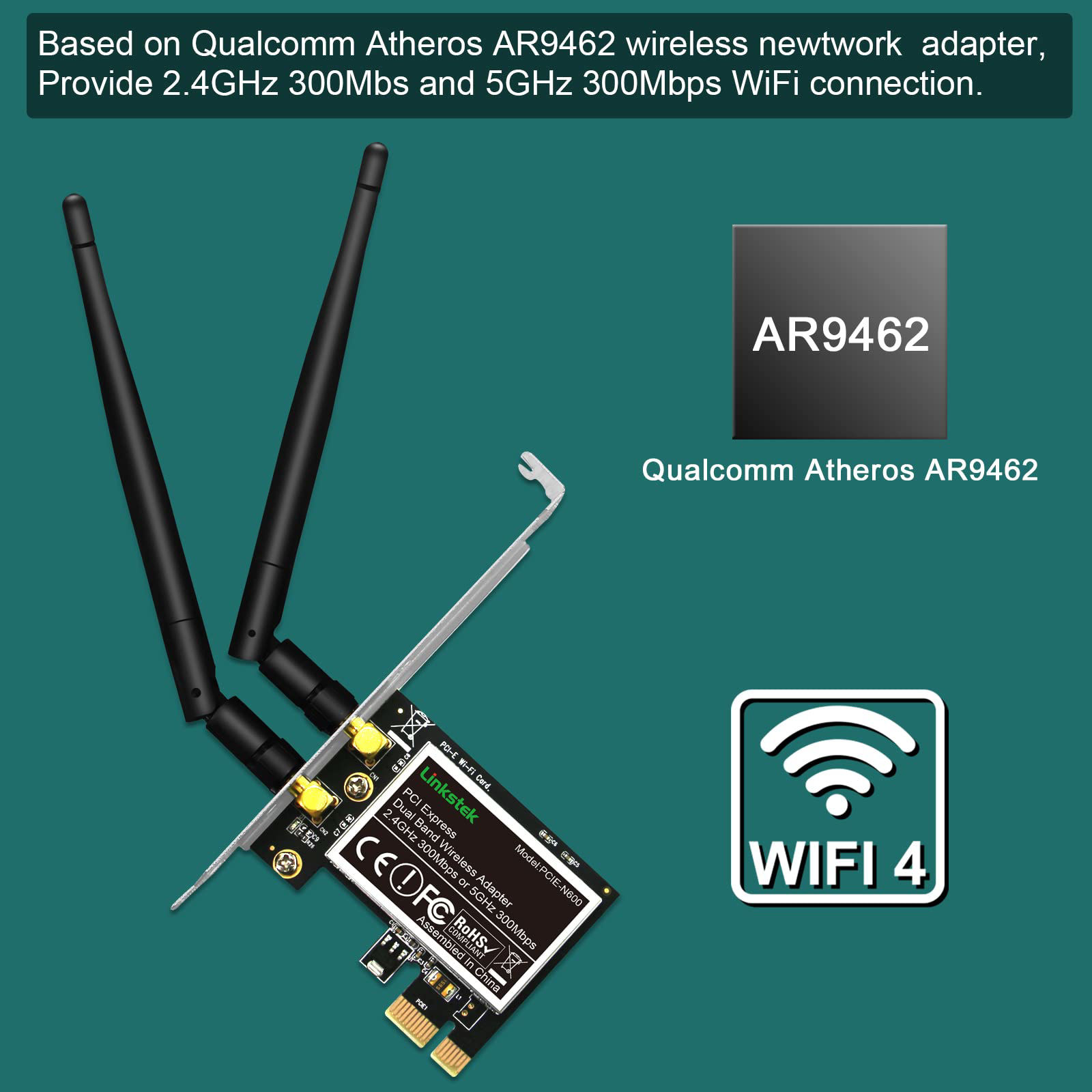 GetUSCart LinksTek Wireless N 600Mbps (2.4GHz 300Mbps and 5GHz 300Mbps