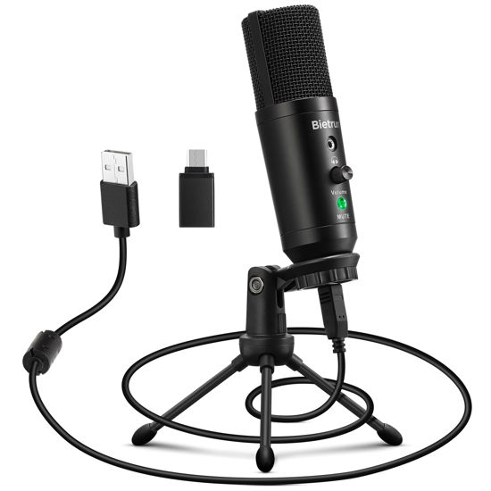 GetUSCart Bietrun USB C Mic for Computer 24bit 192KHz Metal