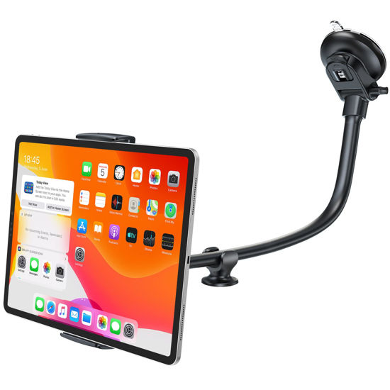 Tablet Car Mount, 13 Long Arm iPad Car Holder Suciton Cup Tablet  Windshield Holder Mount for 7.9-12.4 inch Tablet Gooseneck iPad Mini Air  Pro Dash