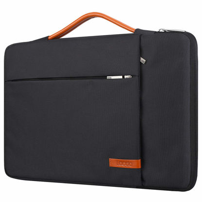 Picture of Lacdo 360° Protective Laptop Sleeve Case for 13 inch New MacBook Air M2 A2681 M1 A2337 A2179 A1932 | 13 inch New MacBook Pro M2 M1 A2338 A2251 A2289 A2159 A1989 | 12.9" New iPad Pro Computer Bag,Black