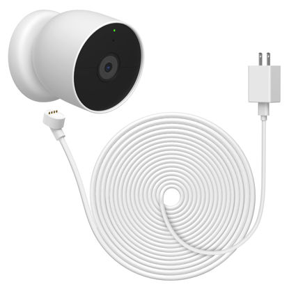 Picture of Ayotu 26ft/8m Camera Power Cord for Google Nest Cam (Battery), 5V 2A DC Outdoor Power Adapter Fast Charging with Weatherproof Charger Cable (NOT Include Camera), 1 Pack White
