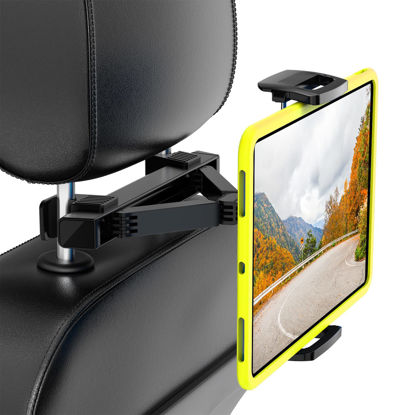 Picture of Tryone Tablet Holder for Car - Headrest Mount Stand for Baby Kids in Back Seat as Trip Essentials Compatible with iPad iPhone Pro Max Mini/Galaxy Tab/Fire HD/Switch or Other 4.7"-12.9" Devices