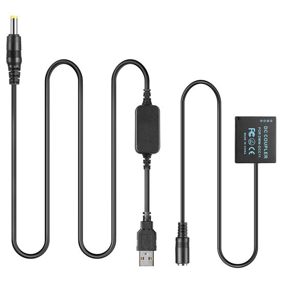 Picture of DMW-BLG10 BLE9 DCC11 Dummy Battery + 5V USB Cable for Panasonic Lumix DMC-GF6 GF5 GF3K GX7 S6 S6K GX80 GX85 gx9cameras
