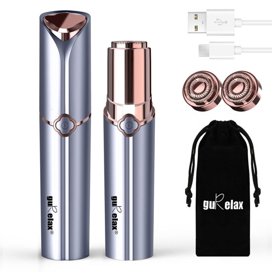 Picture of Facial Hair Removal for Women(as seen on tv),Painless Hair Shaver Rechargeable,2 x Replacement Heads Included, Lady Face Electric Razor for Lip, Chin,arms,The Best Female Mustache Remover