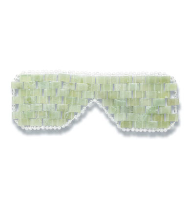 Picture of Alana Mitchell Jade Eye Mask - Weighted Eye Mask to Eliminate Wrinkles, Puffiness, & Irritation - Headache and Migraine Relief Mask - 100% Real Jade Stone Beads for Hot & Cold Anti Aging Therapy