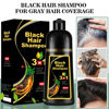 Picture of Fvquhvo Instant Black Hair Shampoo Hair Color Shampoo for Gray Hair,Natural Black Hair Dye Shampoo 3 in 1 for Men & Women,Long Lasting Black Hair Dye Colors in 10-15 Minutes(Black)