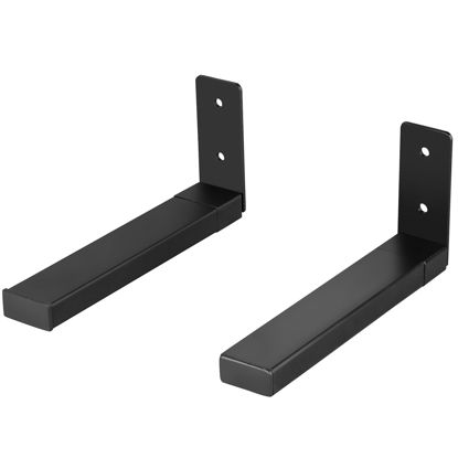 Picture of WALI Center Channel Speaker Wall Mount, Universal Soundbar Wall Mount Bracket Hold up to 30 lbs, Arms Extend Adjustment from 7 to 11.5 inch (SLK201), Black