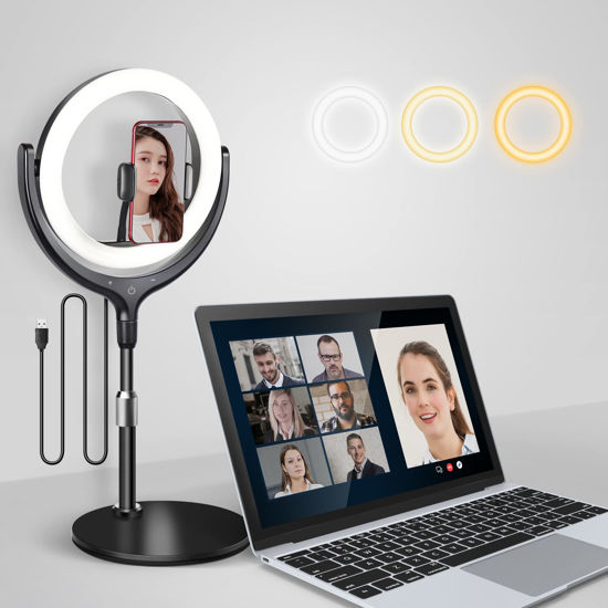 Amazon.com : Video Conference Lighting for Computer, Elitehood 10'' Desktop  Ring Light with Stand and Phone Holder, Desk Ringlights for Zoom Meeting,  Video Recording/Make Up/Live Streaming//Online Video Call : Electronics