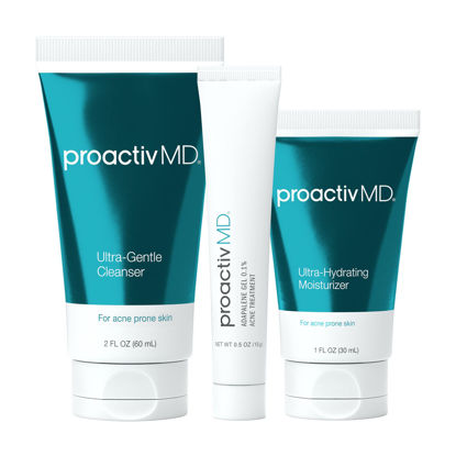 Picture of ProactivMD Adapalene Gel Acne Kit - with Adapalene Gel Acne Treatment, Green Tea Face Cleanser, and Moisturizer with Hyaluronic Acid- 30 Day Kit