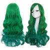 Picture of Rbenxia Curly Cosplay Wig Long Hair Heat Resistant Spiral Costume Wigs (Gradient Green)