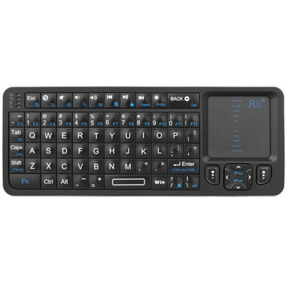 Picture of Rii K06 Mini Bluetooth Keyboard,Backlit 2.4GHz Wireless Keyboard with IR Learning, Portable Lightweight with Touchpad Compatible with Android TV Box,Mac,Windows (Bluetooth and 2.4G Version)