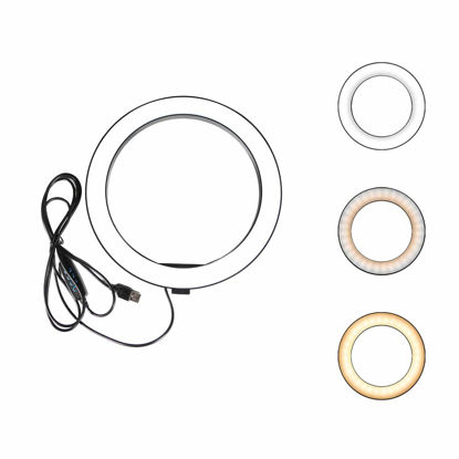 Picture of Ring Light OEBLD Dimmable with 3 Light Modes & 10 Brightness Level LED Ring Fill Lights for Phone Live Stream Makeup YouTube Shooting(B(only 10'' Ring Light))
