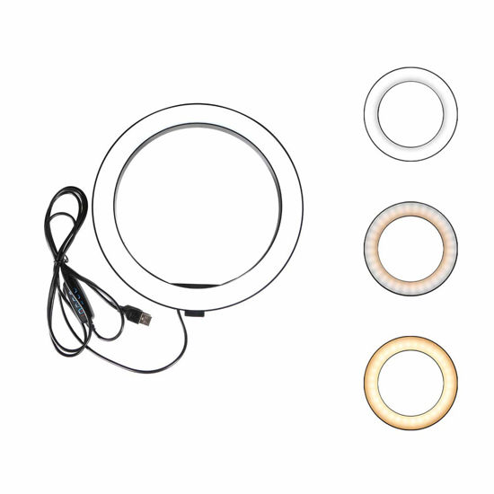 Picture of Ring Light OEBLD Dimmable with 3 Light Modes & 10 Brightness Level LED Ring Fill Lights for Phone Live Stream Makeup YouTube Shooting(B(only 10'' Ring Light))