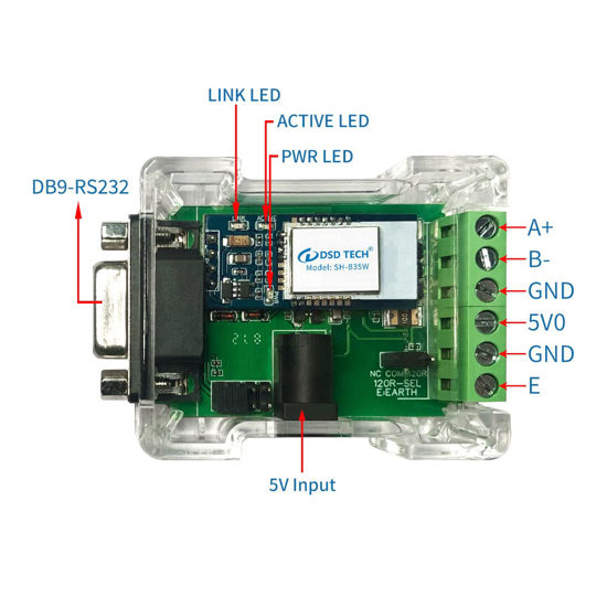 GetUSCart- DSD TECH SH-B35W WiFi to RS485 RS232 DTU Adapter
