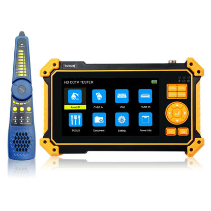 Picture of Rsrteng HD-3100C CCTV Tester HD Coaxial 4K 8MP TVI/CVI/AHD/CVBS Camera Tester with Cable Tracer 5 inch TFT-LCD Screen Monitor 5 in 1Support Support RS485 Audio HDMI VGA DC12V Output PTZ Control